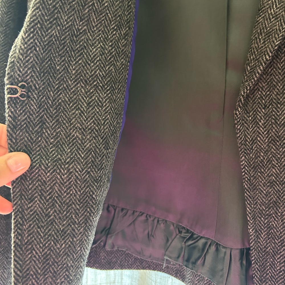 J. Crew Cropped Herringbone Blazer Size 6 - Picture 3 of 4